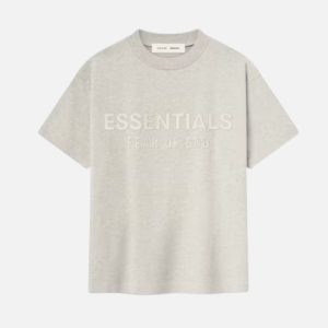 Fear of God Essentials Oatmeal Front Logo Tee | Fragment Clothing Streetwear