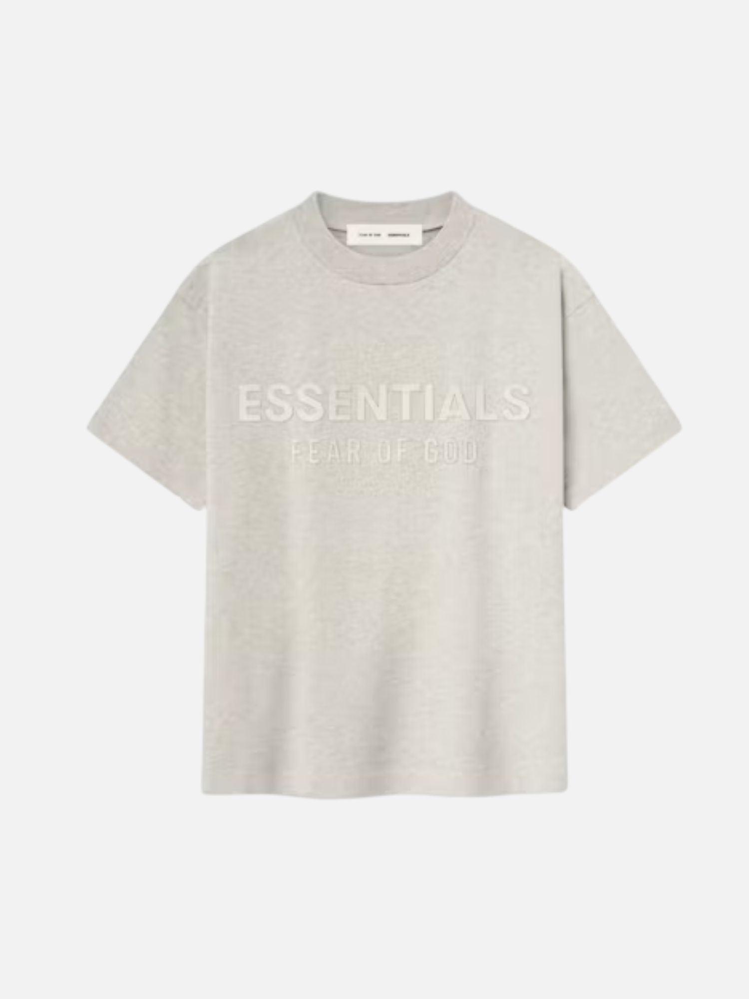 Fear of God Essentials Oatmeal Front Logo Tee Fear of God Essentials Oatmeal Front Logo Tee | Fragment Clothing Streetwear