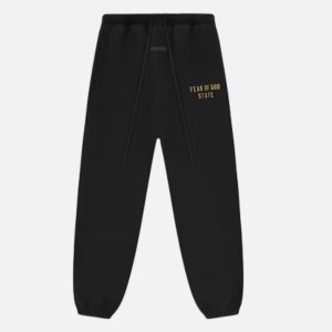 Fear of God Essentials Varsity State Fleece Joggers Black | Fragment Clothing Streetwear